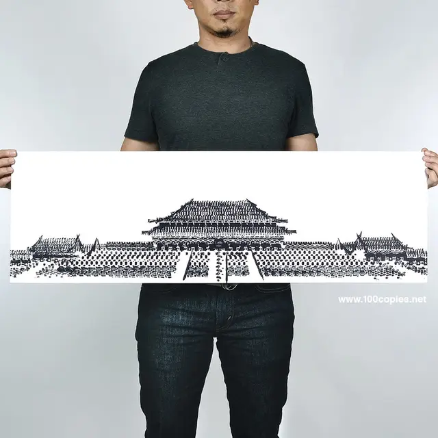 Pria Ini Lukis Bangunan Ikonik Dunia Pakai Ban Sepeda, Hasilnya Bikin Takjub. (Sumber: www.100copies.net)