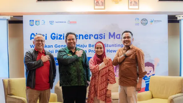 Acara Aksi Gizi Generasi Maju bersama Danone Indonesia di Lombok, NTB pada Jumat, 10 Februari 2023.