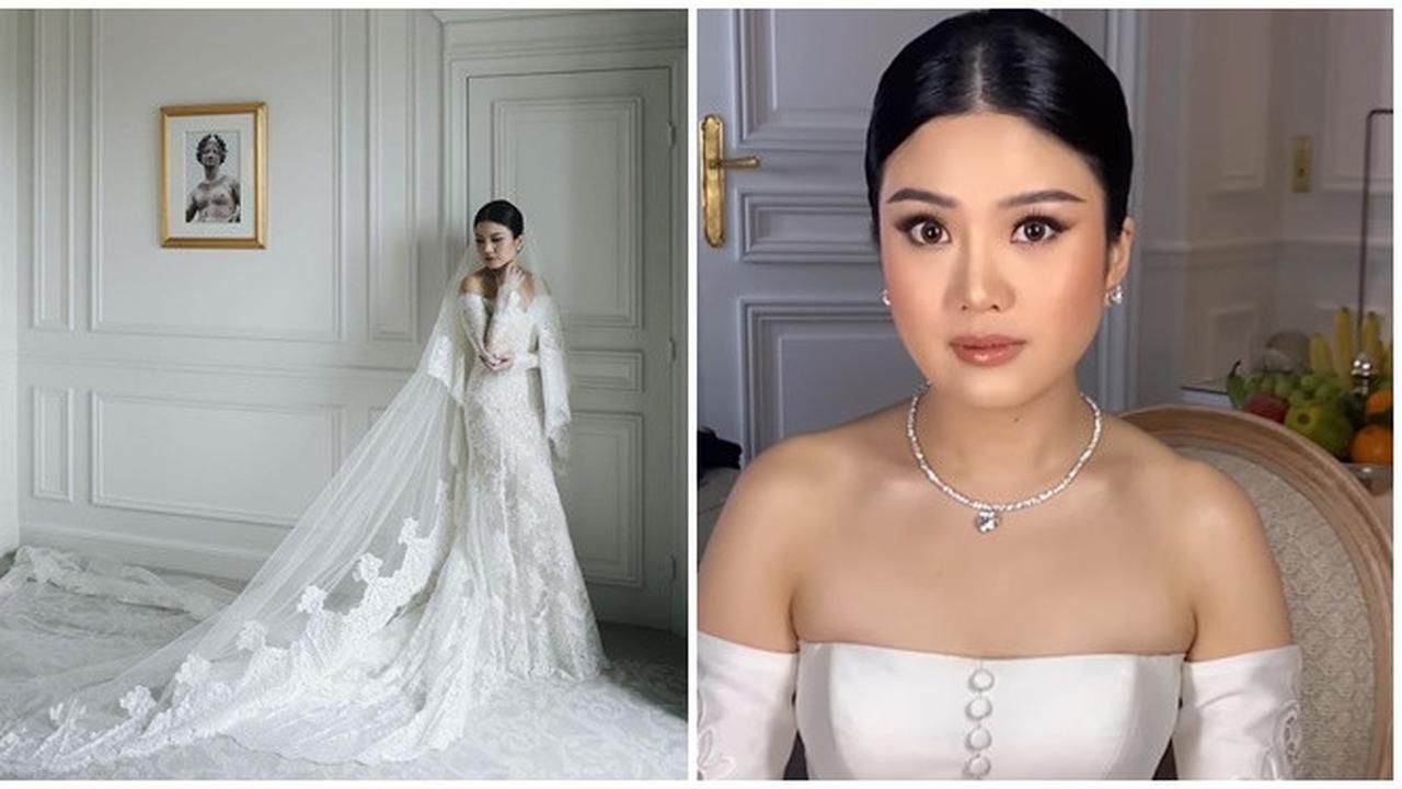 6 Detail Penampilan Valencia Tanoe di Hari Pernikahan, Gaun Dirancang Desainer Terkenal