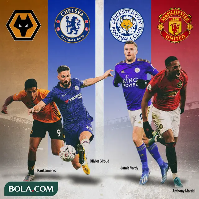 Premier League - Olivier Giroud Vs Raul Jimenez dan Anthony Martial Vs Jamie Vardy