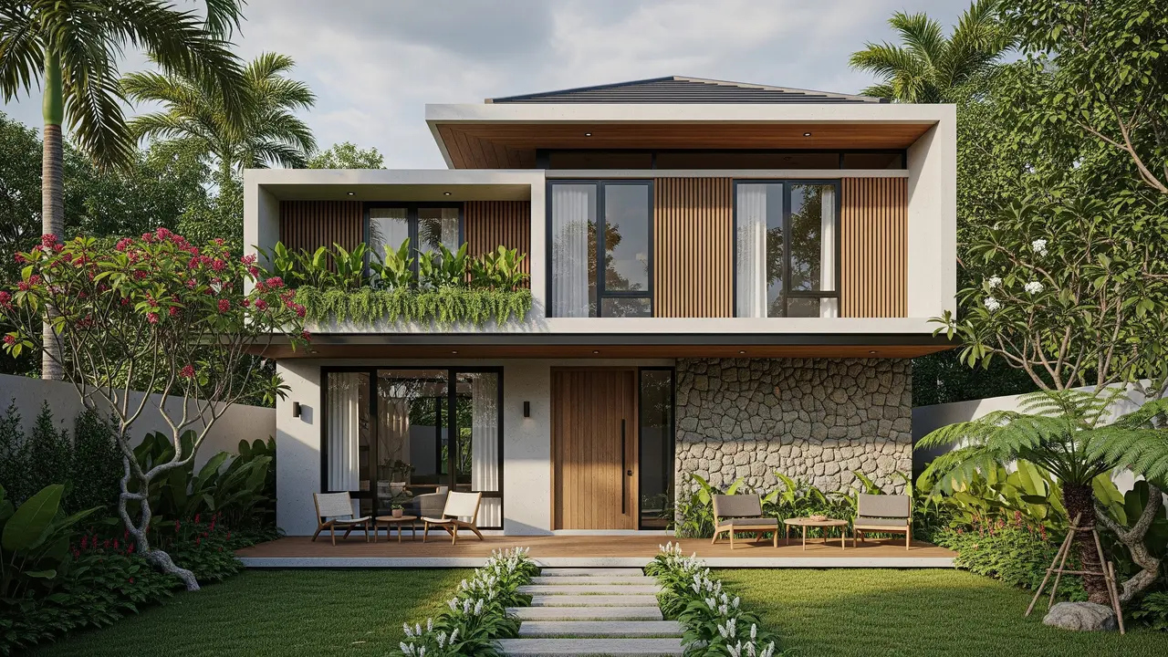 Gambar Rumah Minimalis Tampak Depan Terbaru 2025/Ilustrasi AI