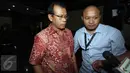 Dermawan Ginting enggan menjawab pertanyaan wartawan usai Sidang Vonis di Pengadilan Tipikor, Jakarta, Rabu (20/1/2016). Ginting divonis 2 tahun penjara dan denda Rp200 juta karena terbukti menerima suap dari Gatot Pujo. (Liputan6.com/Helmi Afandi)