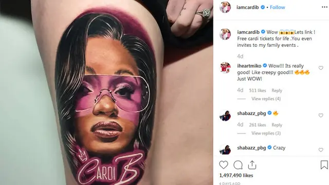 [Fimela] Tattoo wajah Cardi B