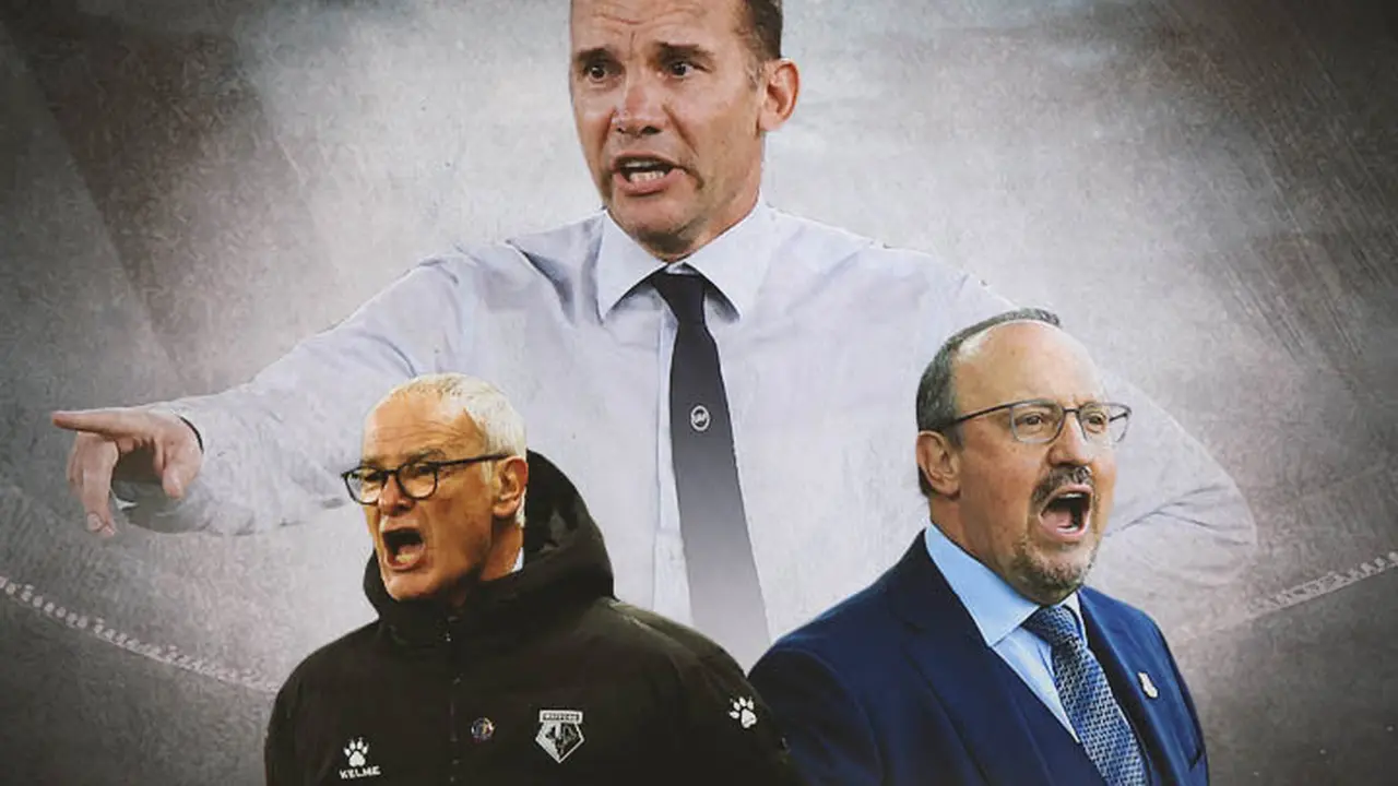 Ilustrasi - Claudio Ranieri, Andriy Shevchenko, Rafael Benitez