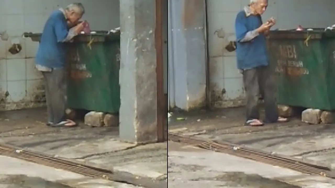video kakek di malaysia mengais sampah