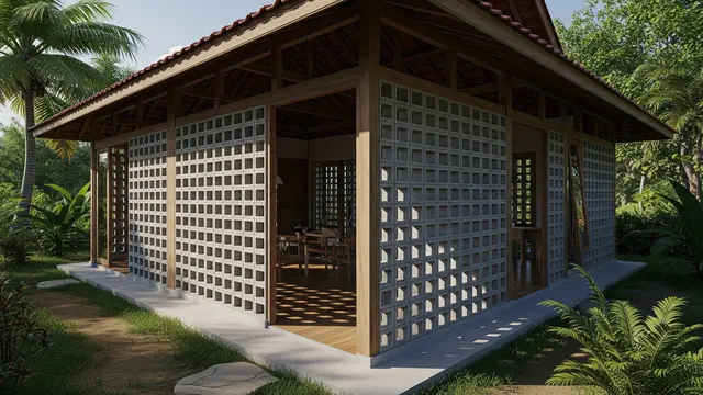 10 Model Rumah Desa dengan Roster Angin Silang Alami, Sejuk dan Hemat Energi