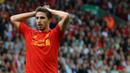 Fabio Borini didatangkan ke Merseyside bebarengan dengan pergantian juru taktik The Reds ke tangan Brendan Rodgers pada 2012. Tak seperti di AS Roma, Borini kesulitan beradaptasi dengan gaya sepak bola Inggris. Ia pun tercatat hanya mengemas tiga gol dan tiga assist saat berseragam Liverpool. Borini kemudian dipinjamkan ke Sunderland hingga dipermanenkan pada tahun 2015. (AFP/Paul Ellis)