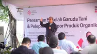 Sekjen Gerindra sekaligus Dewan Pembina Relawan Garuda Indonesia Maju (GIM), Ahmad Muzani meresmikan kerjasama pertanian Indonesia-Jepang untuk Sekolah Garuda Tani. (Foto: Dokumentasi Gerindra).