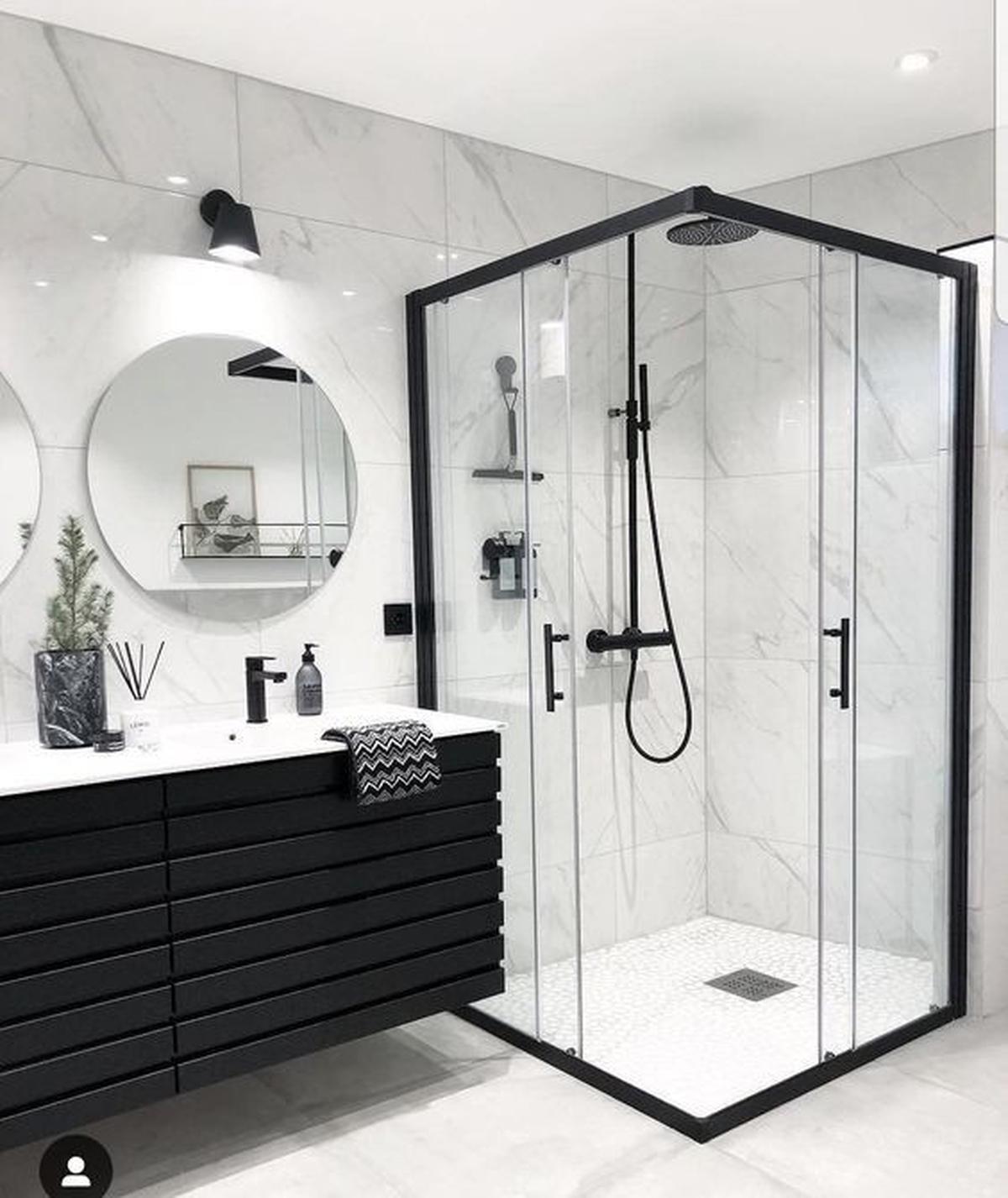 Desain Kamar Mandi Hitam Putih