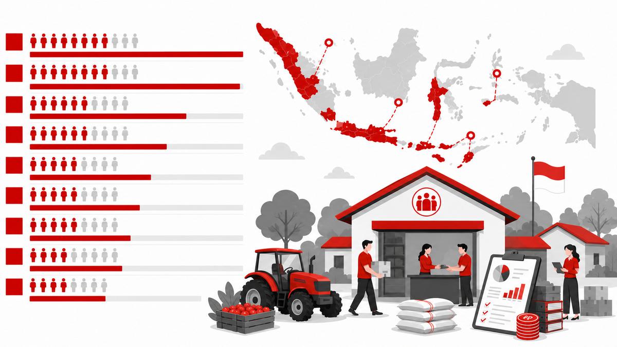 Infografis 10 Provinsi dengan Koperasi Merah Putih Terbanyak