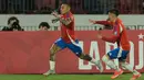 Menghadapi Chile pada matchday 9 Kualifikasi Piala Dunia 2026 zona Amerika Selatan, Brasil sempat tertinggal lebih dulu. Gol Eduardo Vargas (kiri) pada menit ke-2 membuat Chile unggul sementara atas Brasil. (Rodrigo ARANGUA/AFP)