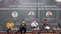 Rapat Koordinasi Audit Perkebunan Sawit se-Indonesia Asosiasi Kabupaten Penghasil Sawit (AKPSI), Kamis (7/7/2022).