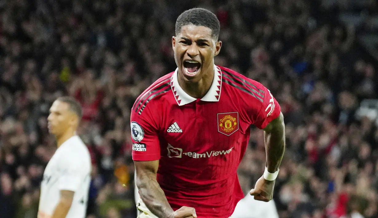 Gol semata wayang yang dicetak Marcus Rashford di babak pertama sudah cukup untuk membawa Setan Merah meraup poin penuh dari pertandingan kali ini. (AP/Jon Super)