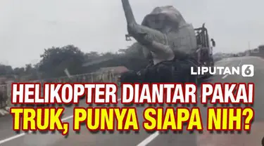 Sebuah video yang menampilkan helikopter berada di sebuah truk viral di media sosial. Dalam video yang tersebar, diketahui kejadian ini terjadi di jalan Tol Pekalongan.