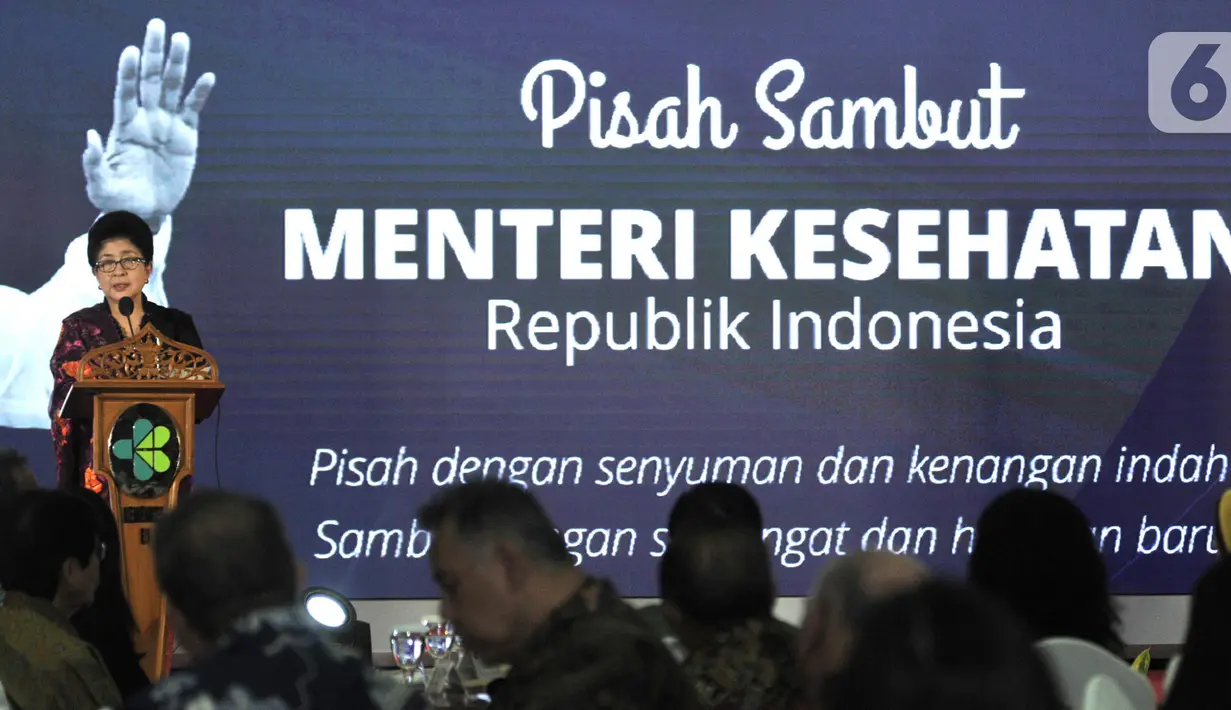 Mantan Menkes Nila F. Moeloek memberikan sambutan dalam acara Pisah Sambut Menteri Kesehatan di Gedung Kementerian Kesehatan, Jakarta, Kamis (24/10/2019). (merdeka.com/Iqbal S. Nugroho)