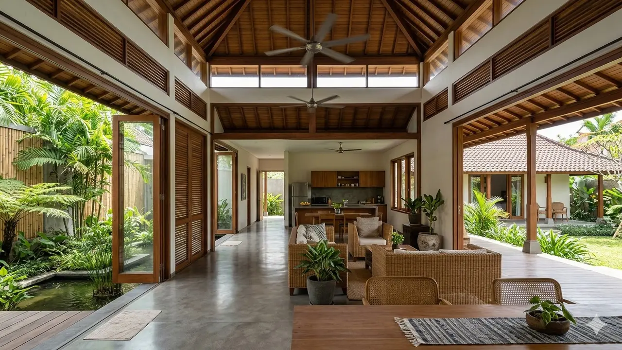 Cara Mendesain Rumah agar Tetap Dingin Tanpa AC (Foto: Gemini AI)