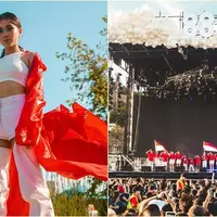 NIKI kejutkan dunia maya saat kumandangkan Indonesia Raya dalam festival musik di Amerika Serikat. (Instagram @nikizefanya)