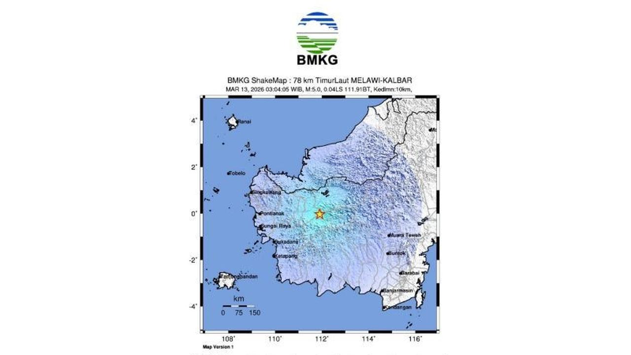 Gempa Bumi Sintang Magnitudo 5,3 Guncang Kalimantan Barat, Dipicu Sesar Adang
