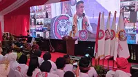 Ketua Umum Partai Rakyat Indonesia (PRI), Muhammad Nazaruddin, saat menghadiri peringatan HUT pertama PRI di Kota Bandar Lampung (Liputan6.com/Ardi Munthe)