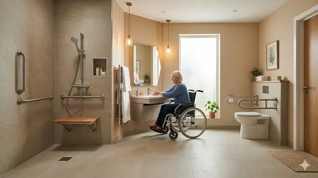 Desain Kamar Mandi yang Nyaman untuk Lansia Pengguna Kursi Roda