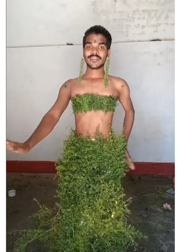 Mimi Peri Versi India, Ini 6 Potret Nyeleneh Pria Pakai Baju Tema Tanaman