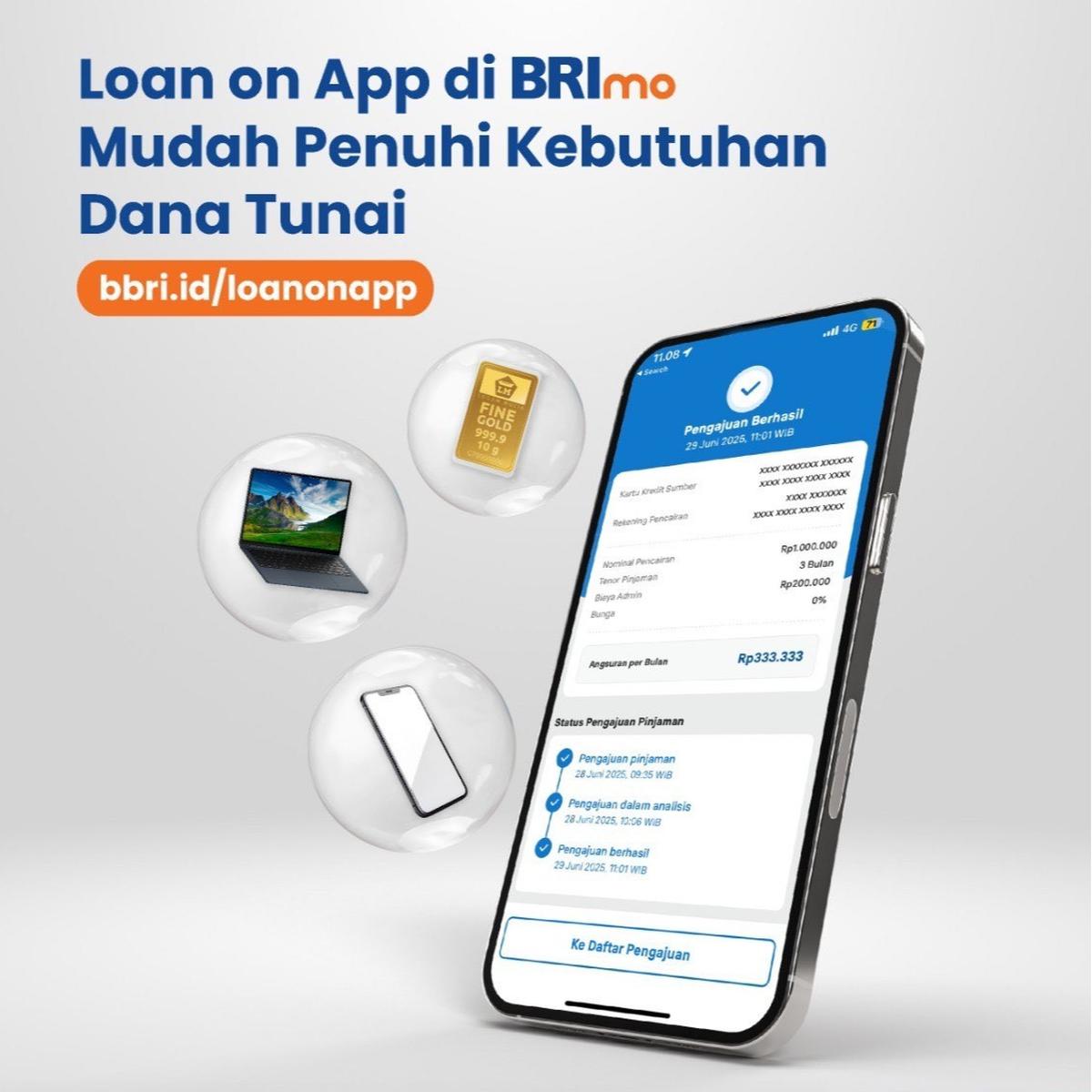 Nasabah Bisa Cairkan Limit Kartu Kredit ke Rekening Tabungan dengan Fitur Loan On di Super App BRImo