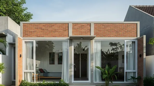 Desain Rumah Kecil dengan Bata Ekspos