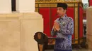 Presiden Jokowi membuka Rapat Kerja Nasional Korps Pegawai Republik Indonesia (KORPRI) di Istana Negara, Selasa (26/2). Jokowi meminta seluruh aparatur negara mampu merespons perkembangan teknologi yang berjalan sangat cepat. (Liputan6.com/Angga Yuniar)