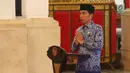 Presiden Jokowi membuka Rapat Kerja Nasional Korps Pegawai Republik Indonesia (KORPRI) di Istana Negara, Selasa (26/2). Jokowi meminta seluruh aparatur negara mampu merespons perkembangan teknologi yang berjalan sangat cepat. (Liputan6.com/Angga Yuniar)