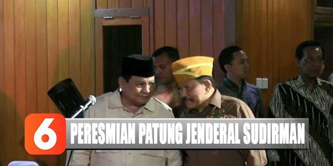 Menhan Prabowo Subianto Resmikan Patung Jenderal Sudirman di Sleman