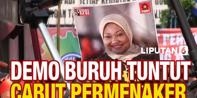 VIDEO: Demo Buruh Tuntut Menaker Cabut Permenaker JHT