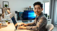 cara mematikan laptop dengan benar ©Ilustrasi dibuat AI