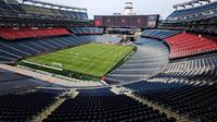 Pemandangan umum (a general view) lapangan sepak bola di dalam Stadion Gillette sebelum pertandingan MLS antara New England Revolution dan FC Cincinnati di Stadion Gillette pada 15 Maret 2026 di Foxborough, Massachusetts. (Maddie Meyer/Getty Images via AFP)