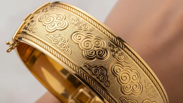 11 Gelang Emas Motif Ukiran Klasik untuk Acara Resmi, Tampil Mewah dan Berkelas