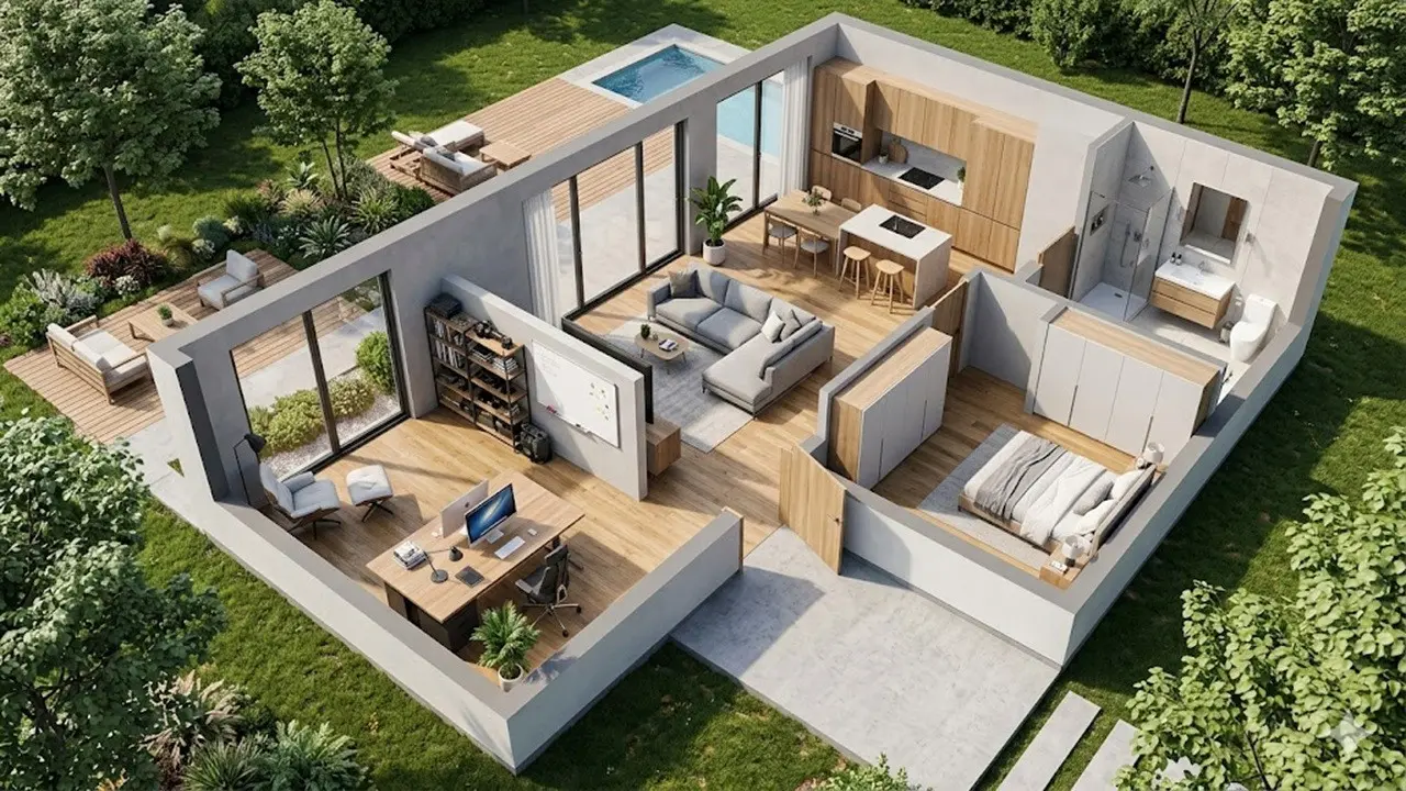 Desain Rumah Anak Muda yang Hobi Kerja