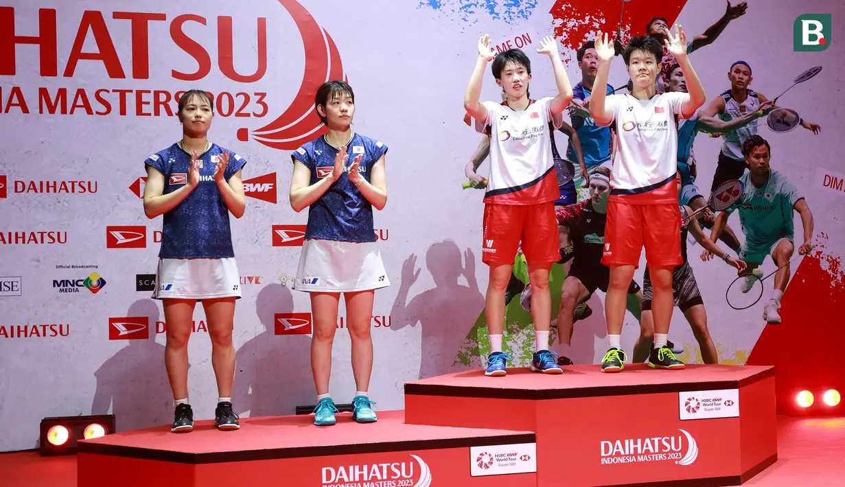 Gelar Indonesia Masters 2023 menjadi gelar pertama bagi Liu Sheng Shu/Zhang Shu Xian yang baru saja dipasangkan menjelang Indonesia Masters 2023. Sebelumnya Zhang Shu Xian sempat dipasangkan bersama Zheng Yu selama tahun 2022 hingga awal 2023 dan berhasil meraih satu gelar pada Australia Open 2022 dan runner-up All England 2022. (Bola.com/M Iqbal Ichsan)