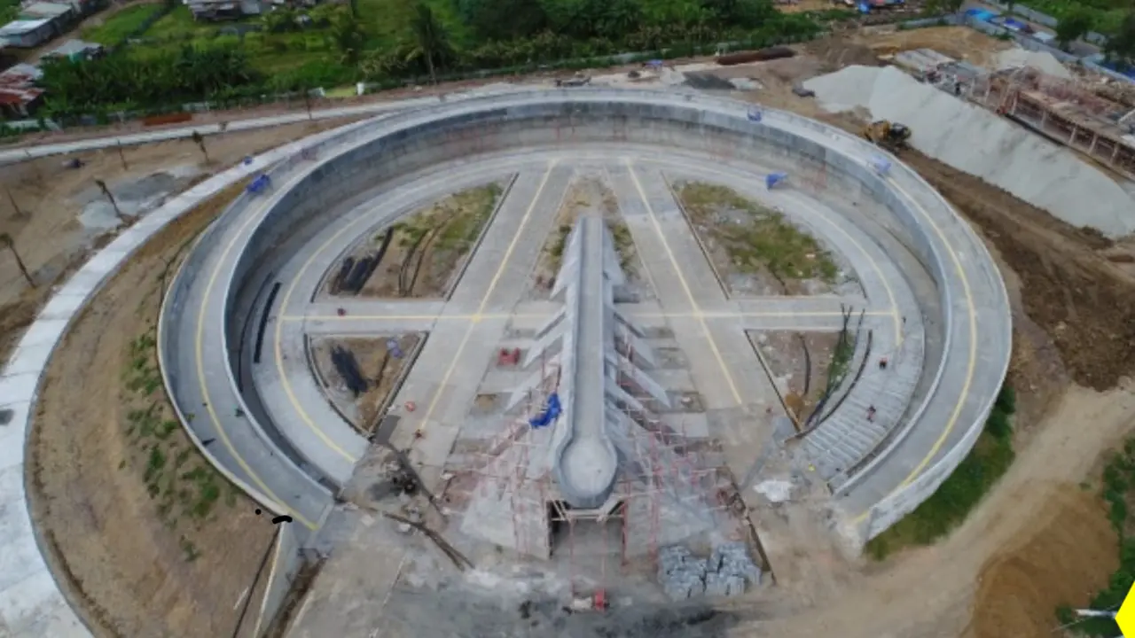 Kementerian PUPR menyelesaikan pembangunan Monumen Kapsul Waktu di Kabupaten Merauke, Papua. (Foto: Humas Kementerian PUPR)
