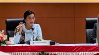 Menteri Keuangan (Menkeu) Sri Mulyani menyampaikan bahwa Anggaran Kesehatan tahun 2026 dialokasikan sebesar Rp244 triliun dalam Konferensi Pers RAPBN dan Nota Keuangan Tahun Anggaran 2026 di Jakarta, Jumat (15/8/2025). Foto: Liputan6.com/Ade Nasihudin.