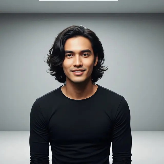 Model Rambut Pria Panjang Belah Tengah/Ilustrasi AI