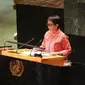 Menteri Luar Negeri RI Retno Marsudi dalam Sidang Majelis Umum (SMU) PBB di New York, Amerika Serikat, Rabu (25/10/2023). (Dok: Kemlu RI)