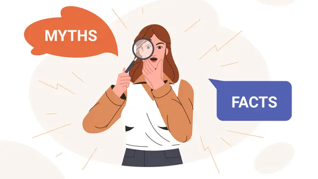 Ilustrasi mitos vs fakta