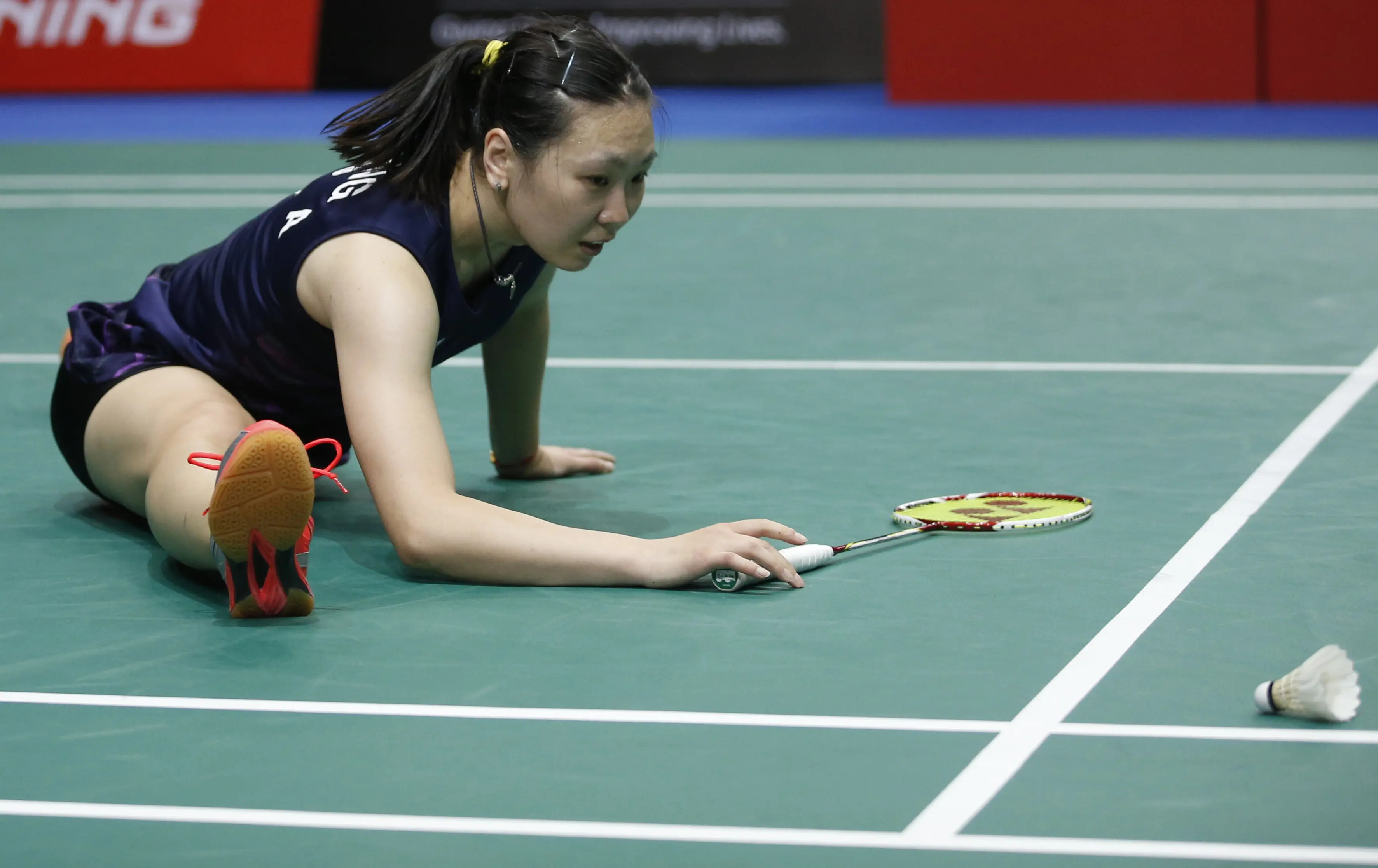 Zhang Beiwen saat tampil di Turnamen dunia (Epa Images)