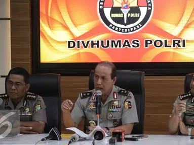 Kadivhumas Mabes Polri Boy Ralfi Amar memberikan keterangan terkait dugaan upaya makar pada agenda demonstrasi 211 di Mabes Polri, Jakarta, Sabtu (03/12/2016). Tujuh orang telah ditetapkan sebagai tersangka dugaan makar. (Liputan6.com/Faizal Fanani)