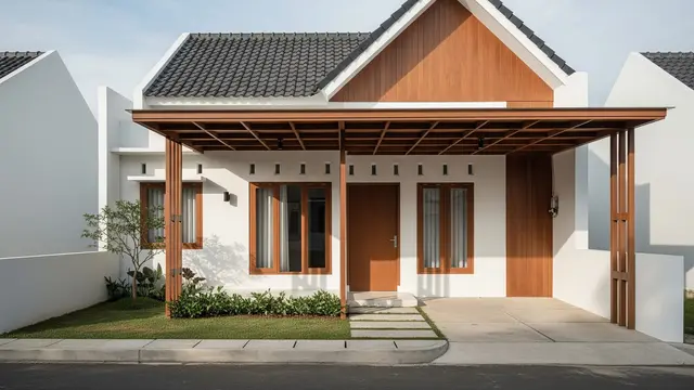 9 Desain Rumah Minimalis dengan Kombinasi Atap Pelana dan Kanopi, Estetika Modern