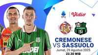 Live streaming Cremenese vs Sassuolo eksklusif di Vidio. (dok. vidio.com)
