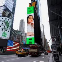 Wajah Raissa Anggiani Muncul di Times Square New York City, Kampanyekan Kesetaraan Gender. (ist)