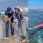 7 Potret Ria Ricis Liburan di Pantai, Berpose Jadi Nelayan hingga Mermaid (Sumber: Instagram/teukuryan)