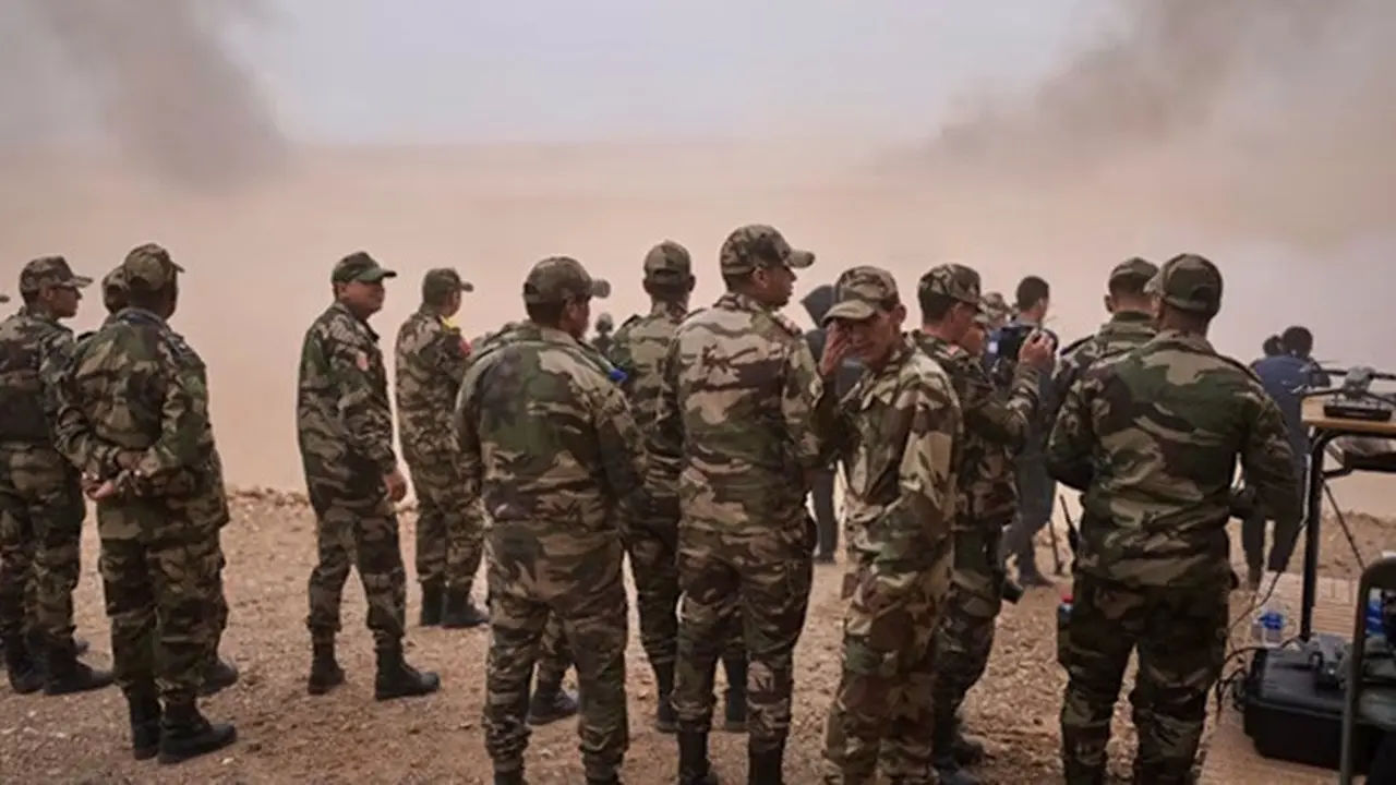 Pasukan militer Amerika Serikat dan Maroko mengikuti edisi ke-21 latihan militer African Lion di Tan-Tan, selatan Agadir, Maroko, Jumat, 23 Mei 2025.