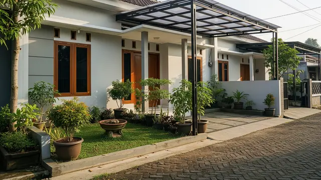 Kanopi Minimalis Rangka Hollow Galvanis