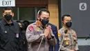 Kepala Kepolisian Negara Republik Indonesia (Kapolri) Jenderal Pol. Listyo Sigit Prabowo saat menghadiri rapat dengar pendapat (RDP) dengan DPR RI di Jakarta, Rabu (24/8/2022). Rapat tersebut membahas kasus penembakan Brigadir J di rumah dinas Irjen Pol. Ferdy Sambo. (Liputan6.com/Angga Yuniar)
